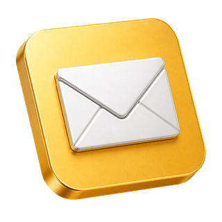 Ornamental 3D mail envelope icon on the contact us page