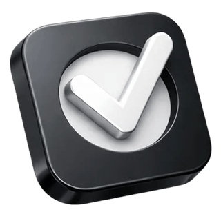 3D confirmation checkmark icon on the Coinium Ledgode about page