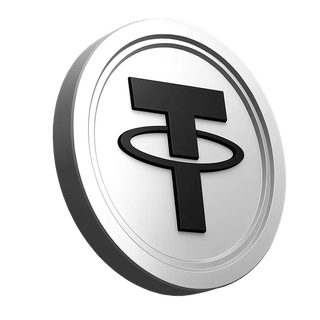 Graphic of a Tether USDT coin in the platform information section